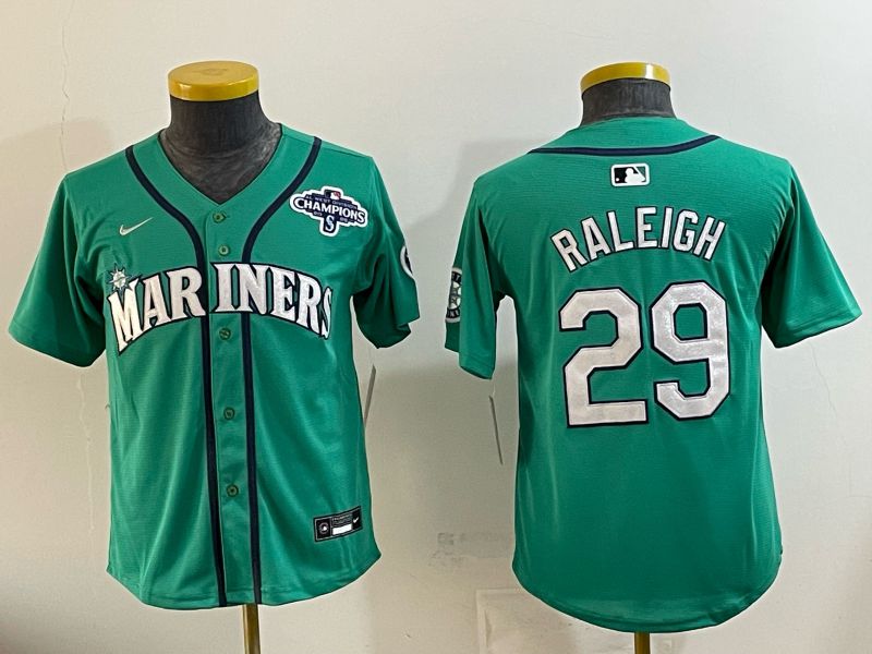 Youth Seattle Mariners #29 Raleigh Green Game 2026 Nike MLB Jersey style 08->youth mlb jersey->Youth Jersey